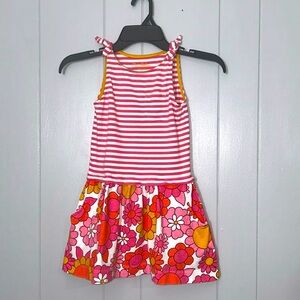 Mini Boden Girl’s Sleeveless Floral Stripes Dress Size 6/7